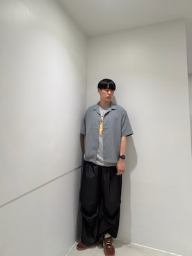 「SENSE OF PLACE by URBAN RESEARCH(センスオブプレイスバイアーバンリサーチ)の『別注』Ben Lenovitz×SENSE OF PLACE SHORT-SLEEVE T-SHIRTS(Tシャツ/カットソー、グレー系)」を使った、kokiさん(メンズ・181cm)の夏コーディネート