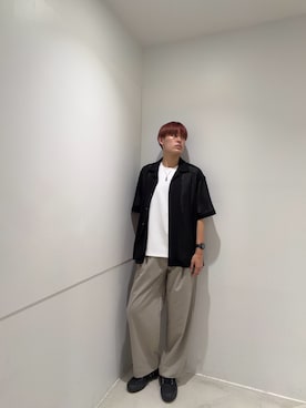 「SENSE OF PLACE by URBAN RESEARCH(センスオブプレイスバイアーバンリサーチ)のワンポイントシシュウロゴTシャツ(Tシャツ/カットソー、ホワイト系)」を使った、kokiさん(メンズ・181cm)の夏コーディネート