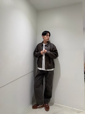 「SENSE OF PLACE by URBAN RESEARCH(センスオブプレイスバイアーバンリサーチ)の『一部WEB限定カラー』シシュウポンチショートスリーブTシャツ(Tシャツ/カットソー、ホワイト系)」を使った、kokiさん(メンズ・181cm)の秋コーディネート