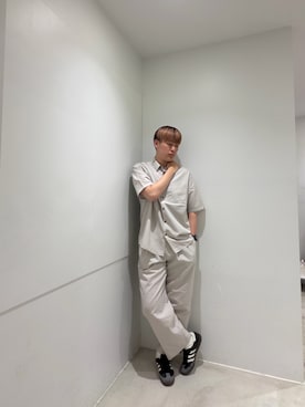 「SENSE OF PLACE by URBAN RESEARCH(センスオブプレイスバイアーバンリサーチ)の『イージーケア/速乾』クイックドライレギュラーカラーショートスリーブシャツ(シャツ/ブラウス、ベージュ系)」を使った、kokiさん(メンズ・181cm)の春コーディネート
