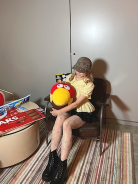 「sunlovetourのアイテム（キャップ、ベージュ系）」を使った、おめぐさん（レディース・160cm）の秋コーディネート