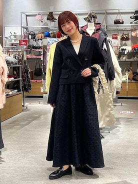 「アイテム（バレッタ/ヘアクリップ）」を使った、こるちゃんさん（レディース・158cm）の冬コーディネート