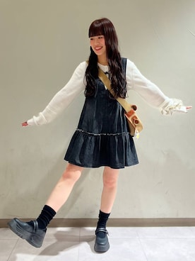 「アイテム（ヘアピン）」を使った、こるちゃんさん（レディース・158cm）の秋コーディネート