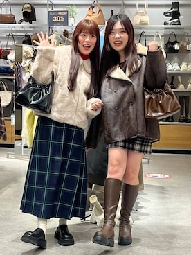 「クリスマス」｜「アイテム（ムートンコート）」を使った、こるちゃんさん（レディース・158cm）の冬コーディネート