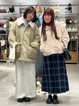 「クリスマス」｜「アイテム（その他アウター）」を使った、こるちゃんさん（レディース・158cm）の冬コーディネート