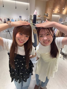 「LOWRYS FARM（ローリーズファーム）のワイドストレートデニムパンツ　607883（デニムパンツ、ブルー系）」を使った、こるちゃんさん（レディース・158cm）の夏コーディネート