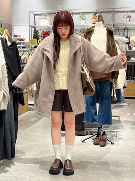 「アイテム（ポロシャツ）」を使った、こるちゃんさん（レディース・158cm）の秋コーディネート