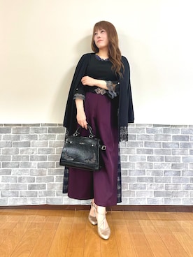 「アイテム（タンクトップ）」を使った、まりさん（レディース・157cm）の秋コーディネート