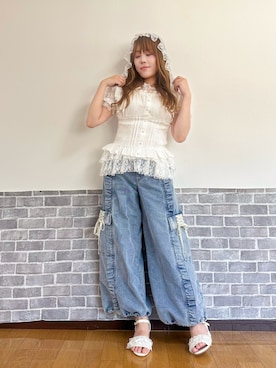 「myu:loret（ミュウロレット）のアイテム」を使った、まりさん（レディース・157cm）の夏コーディネート