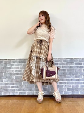 「アイテム（タンクトップ）」を使った、まりさん（レディース・157cm）の夏コーディネート