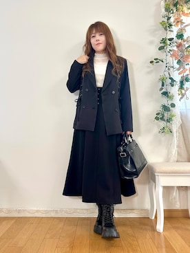 「アイテム（タンクトップ）」を使った、まりさん（レディース・157cm）の秋コーディネート