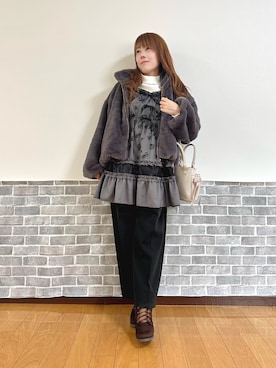 「アイテム（チュニック）」を使った、まりさん（レディース・157cm）の秋コーディネート