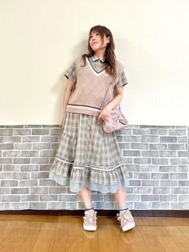 「ニットベスト」｜まりさん（レディース・157cm）の秋コーディネート