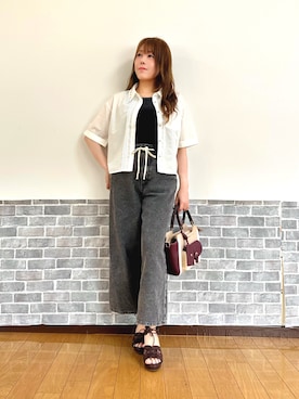 「axes femme（アクシーズファム）のアイテム（サンダル）」を使った、まりさん（レディース・157cm）の夏コーディネート