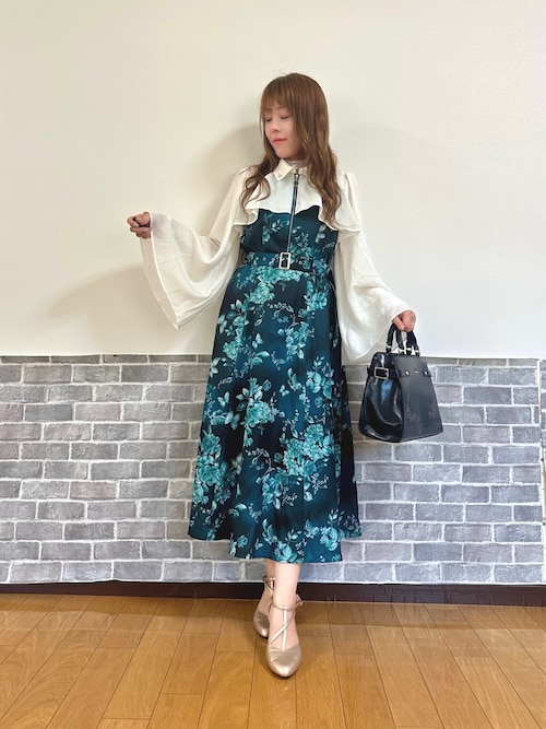 アクシーズファム　ワンピーストップスセット 蝶々×花柄ジップOP（ワンピース）｜axes femme（アクシーズ