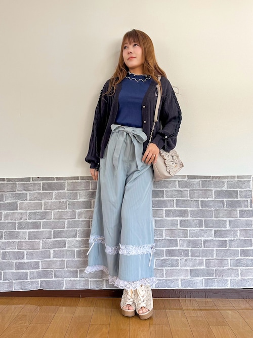 フリルレースワイドパンツ（その他パンツ）｜axes femme（アクシーズ