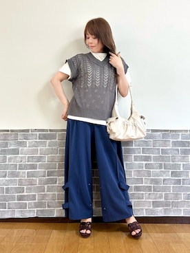 「axes femme（アクシーズファム）のアイテム（サンダル）」を使った、まりさん（レディース・157cm）の夏コーディネート