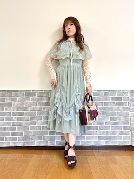 「アイテム（バッグ、レッド系）」を使った、まりさん（レディース・157cm）の夏コーディネート