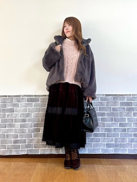 「アイテム（ボストンバッグ）」を使った、まりさん（レディース・157cm）の秋コーディネート