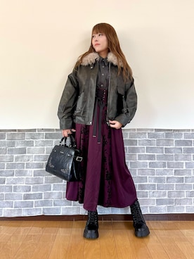 「アイテム（その他アウター）」を使った、まりさん（レディース・157cm）の秋コーディネート