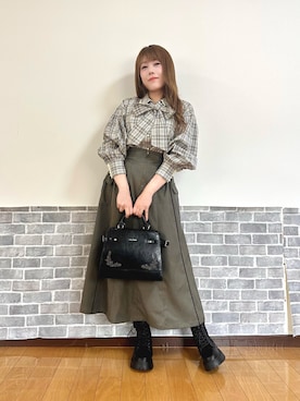 axes femme（アクシーズファム）の「彼岸花柄プリーツスカート