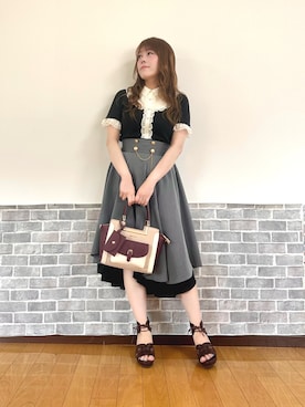「axes femme（アクシーズファム）のアイテム（Tシャツ/カットソー）」を使った、まりさん（レディース・157cm）の夏コーディネート