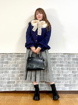 「アイテム（ピーコート）」を使った、まりさん（レディース・157cm）の秋コーディネート