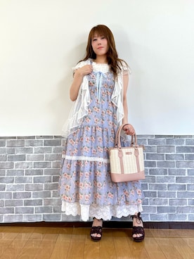 amavel おぼろ月夜の彼岸花スカート Amavelおぼろ月夜の彼岸花スカート・ブラウス