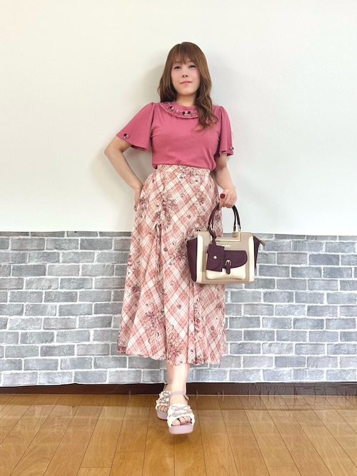 axesfemmeロージーチェックドロストスカート ロージーチェックドロストスカート【10%OFF対象商品