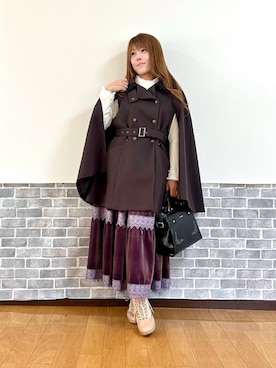 「アイテム（ダッフルコート）」を使った、まりさん（レディース・157cm）の秋コーディネート