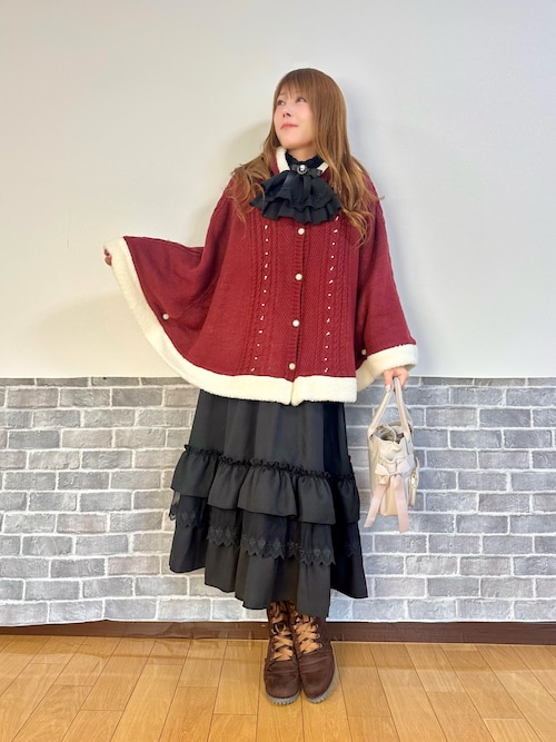 ジャボブローチ付ロングワンピース（ワンピース）｜axes femme