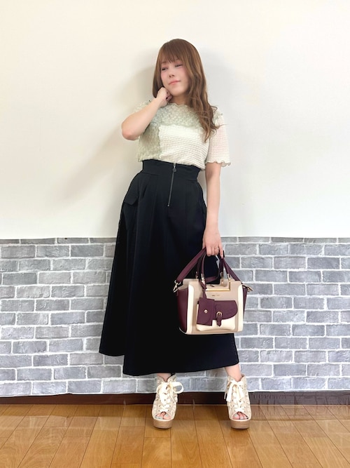 ジップ付パイピングスカート（スカート）｜axes femme