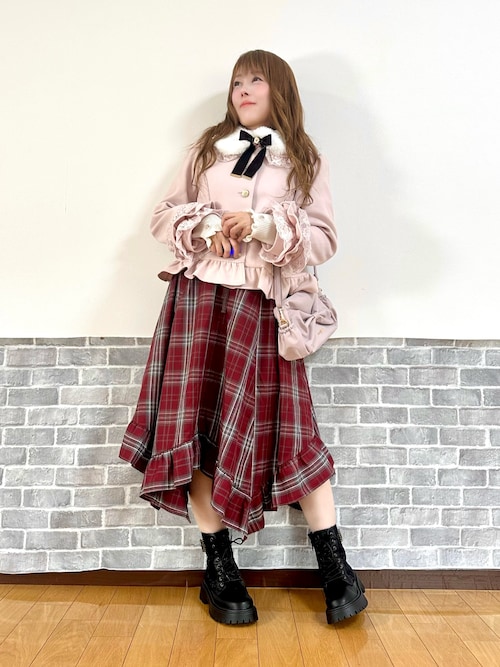 ローズリボン付フリルコート（ピーコート）｜axes femme（アクシーズ