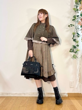 「アイテム（ボストンバッグ）」を使った、まりさん（レディース・157cm）の秋コーディネート