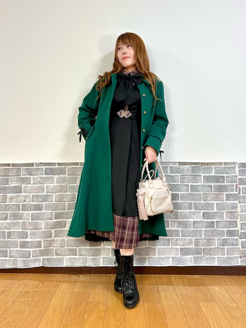 バイカラーチェックワンピース（ワンピース）｜axes femme（アクシーズ