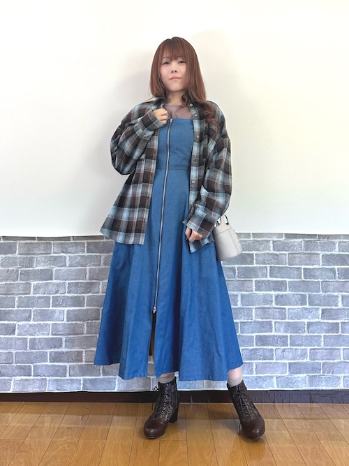 セール】センタージップデニムジャンパースカート（ジャンパー