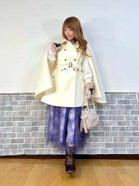 「アイテム（ダッフルコート）」を使った、まりさん（レディース・157cm）の冬コーディネート