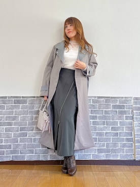 「アイテム（ダッフルコート）」を使った、まりさん（レディース・157cm）の春コーディネート