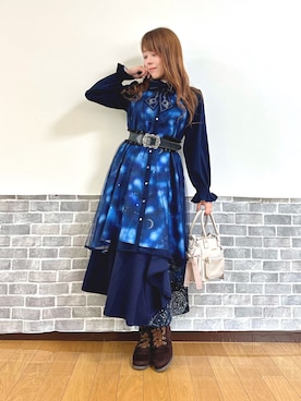 「アイテム（ベルト）」を使った、まりさん（レディース・157cm）の秋コーディネート