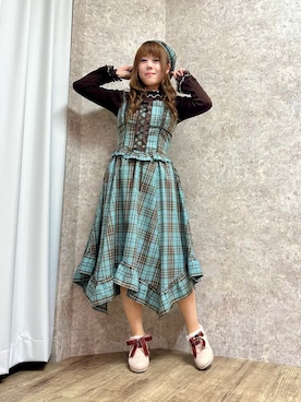 「アイテム（ハット、グリーン系）」を使った、まりさん（レディース・157cm）の秋コーディネート