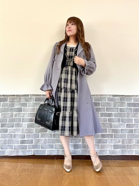 「アイテム（トレンチコート）」を使った、まりさん（レディース・157cm）の秋コーディネート