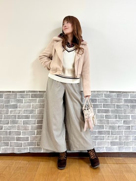 「アイテム（ダッフルコート）」を使った、まりさん（レディース・157cm）の秋コーディネート