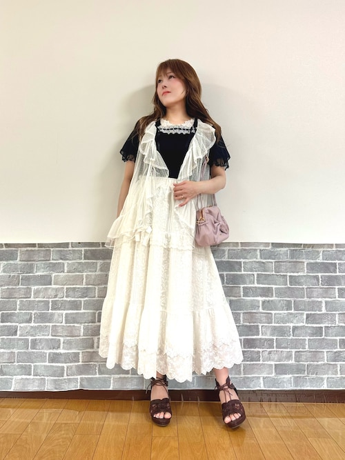 アクシーズ　ティアードコットンレーススカート ティアードコットンレーススカート | レディース服・レディース