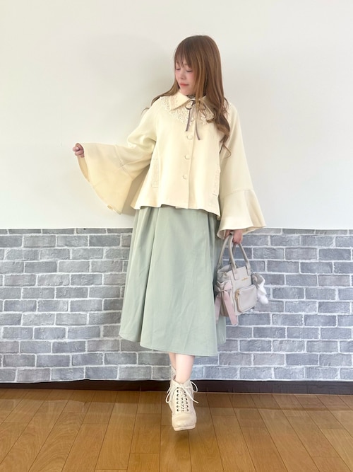 セール】付け襟付ハイウエストワンピース（ワンピース）｜axes femme