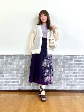 「シアーニット」｜まりさん（レディース・157cm）の夏コーディネート