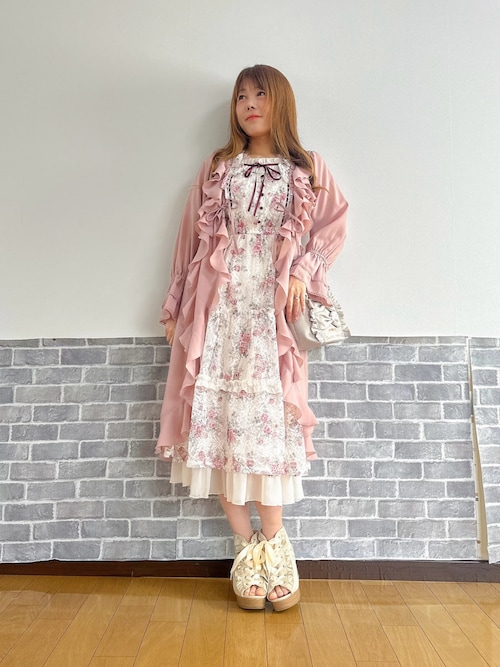 レース×ブーケティアードワンピース（ワンピース）｜axes femme