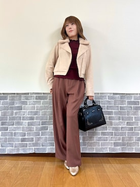 「アイテム（ダッフルコート）」を使った、まりさん（レディース・157cm）の冬コーディネート