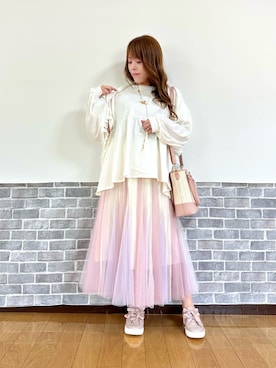 「アイテム（ストール/ショール）」を使った、まりさん（レディース・157cm）の夏コーディネート