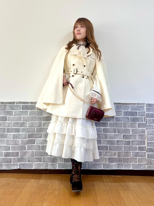 ジャボブローチ付ロングワンピース（ワンピース）｜axes femme