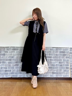 「アイテム（ベスト）」を使った、まりさん（レディース・157cm）の夏コーディネート